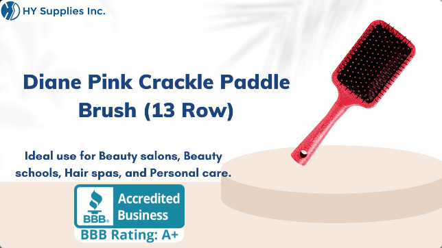 Diane Pink Crackle Paddle Brush (13 Row)
