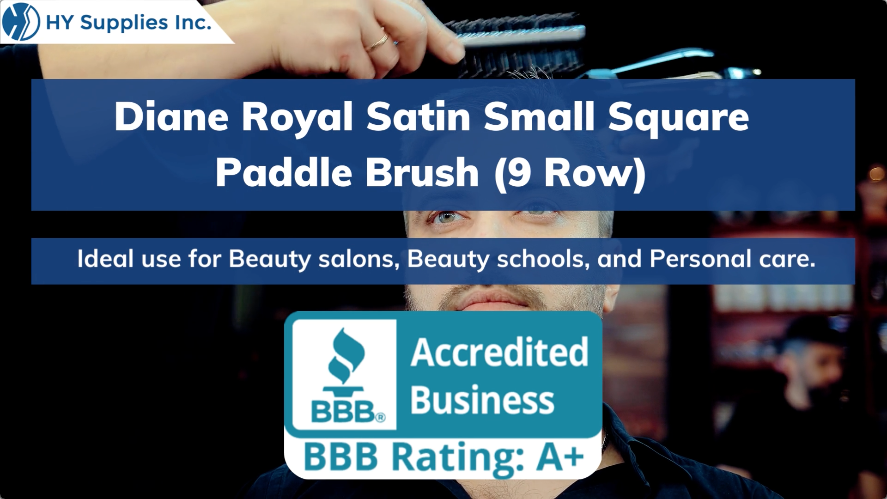 Diane Royal Satin Small Square Paddle Brush (9 Row)