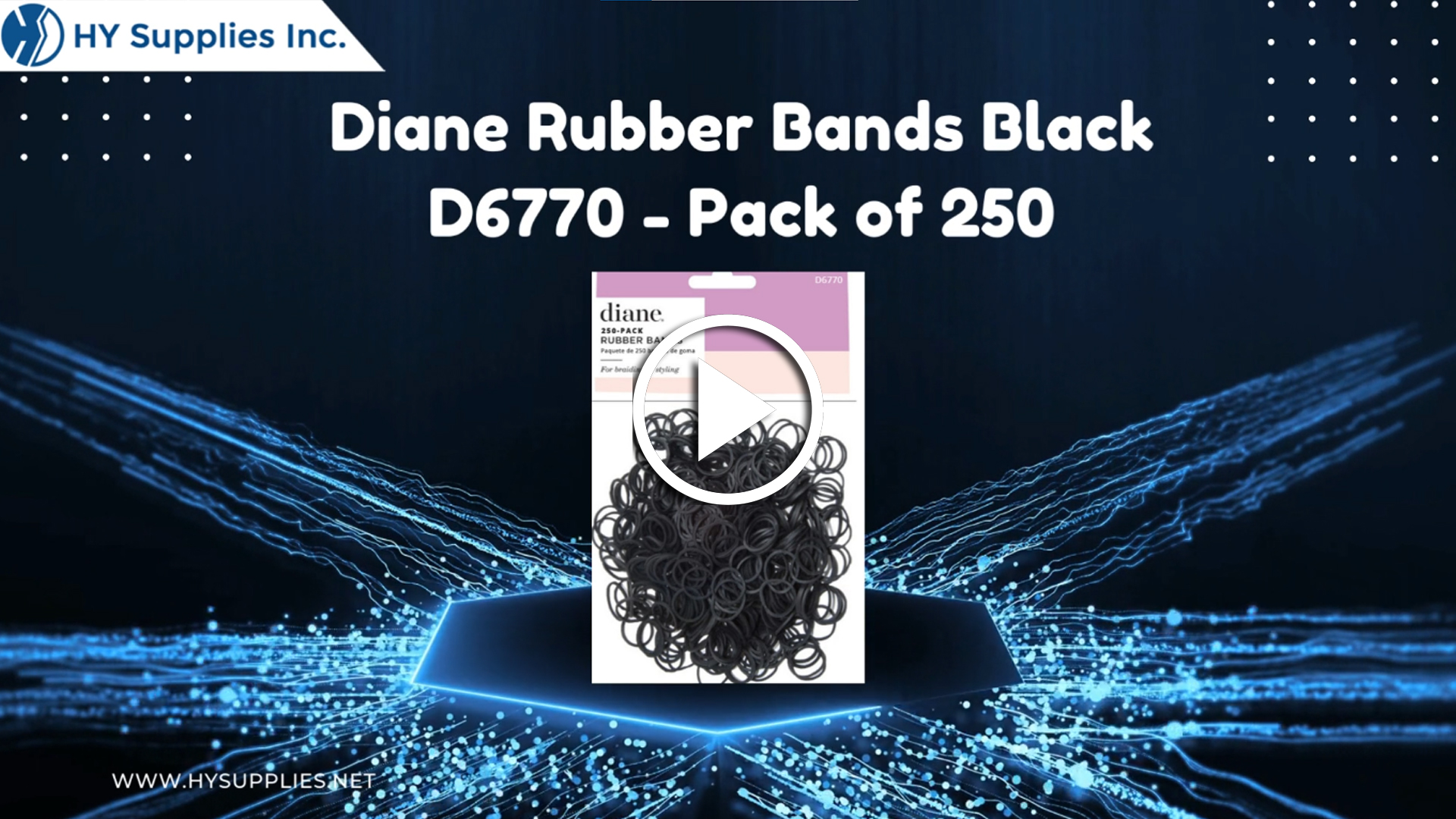 Diane Rubber Bands Black D6770 - Pack of 250