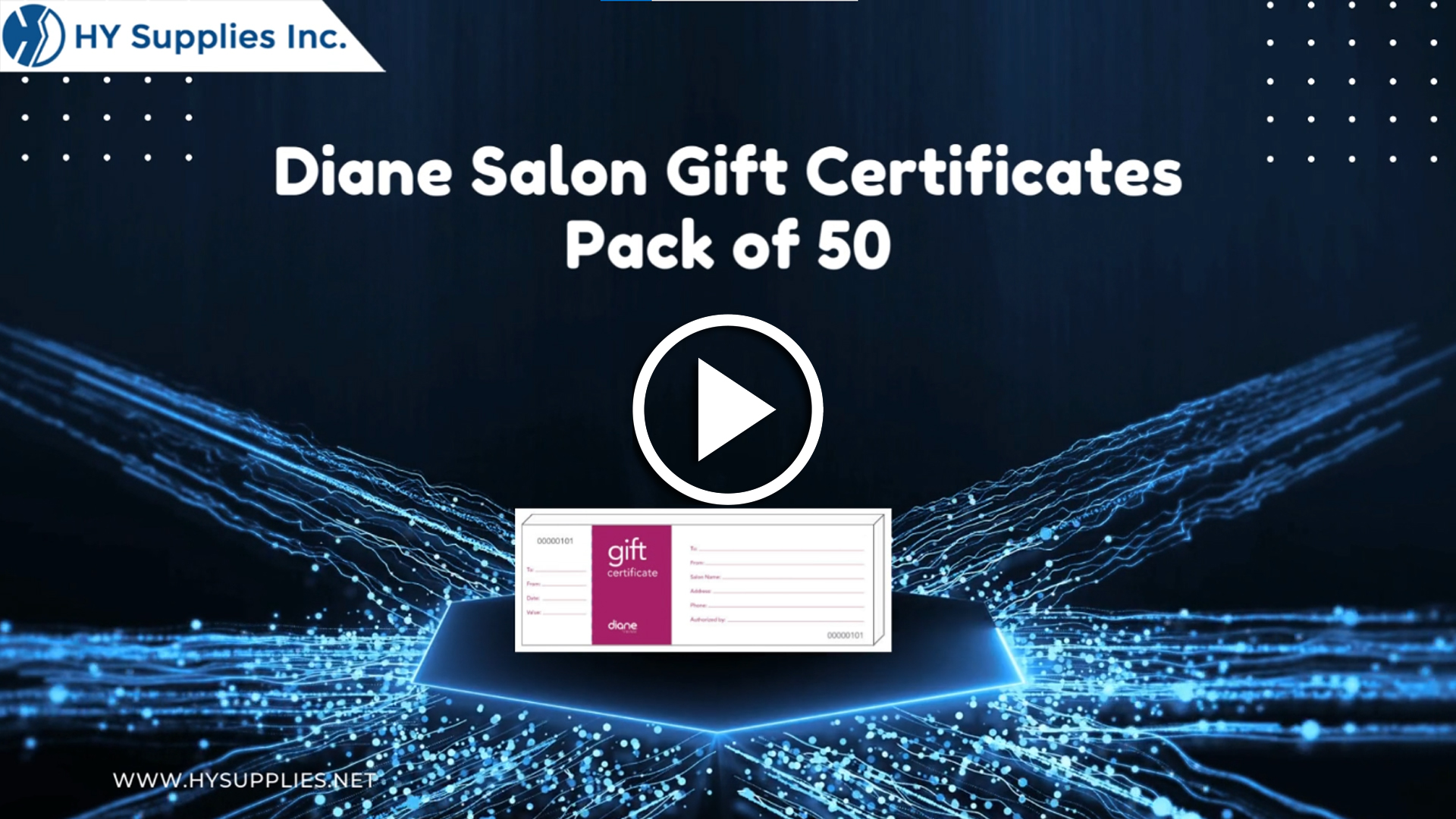 Diane Salon Gift Certificates - Pack of 50