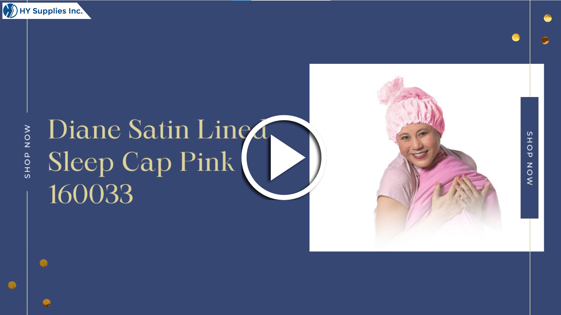 Diane Satin Lined Sleep Cap Pink 160033 