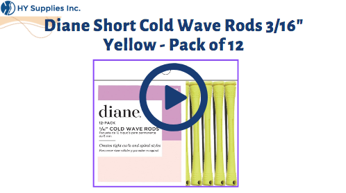 Diane Short Cold Wave Rods 3/16" Yellow - Pack of 12