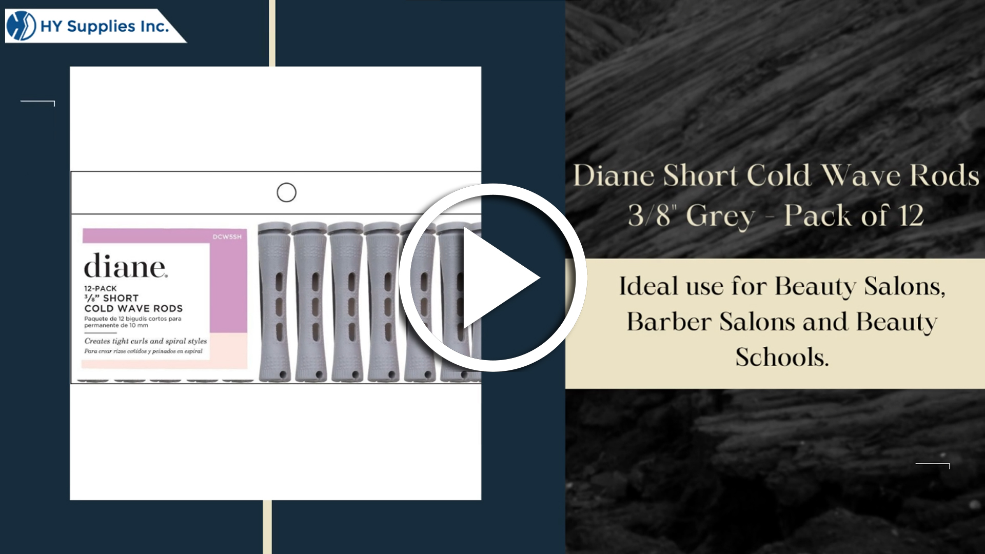 Diane Short Cold Wave Rods 3/8" Grey - Pack of 12