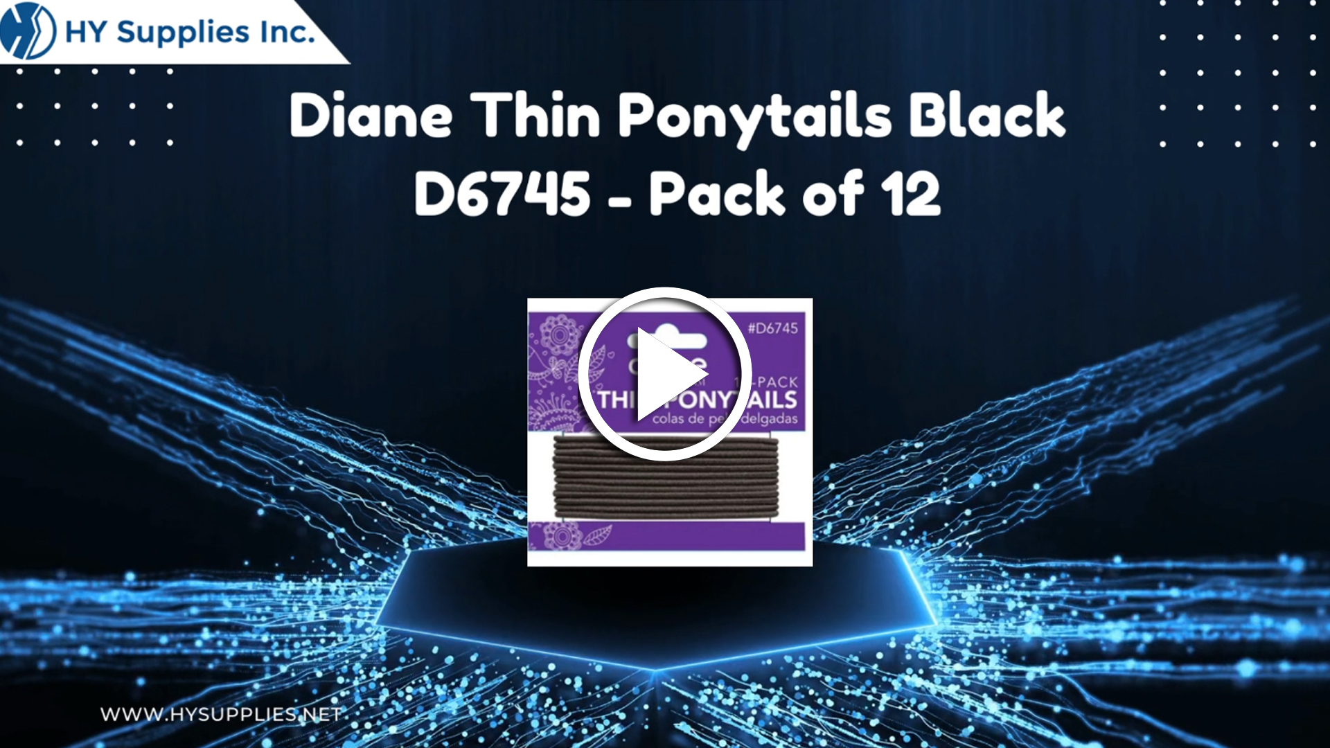 Diane Thin Ponytails Black D6745 - Pack of 12