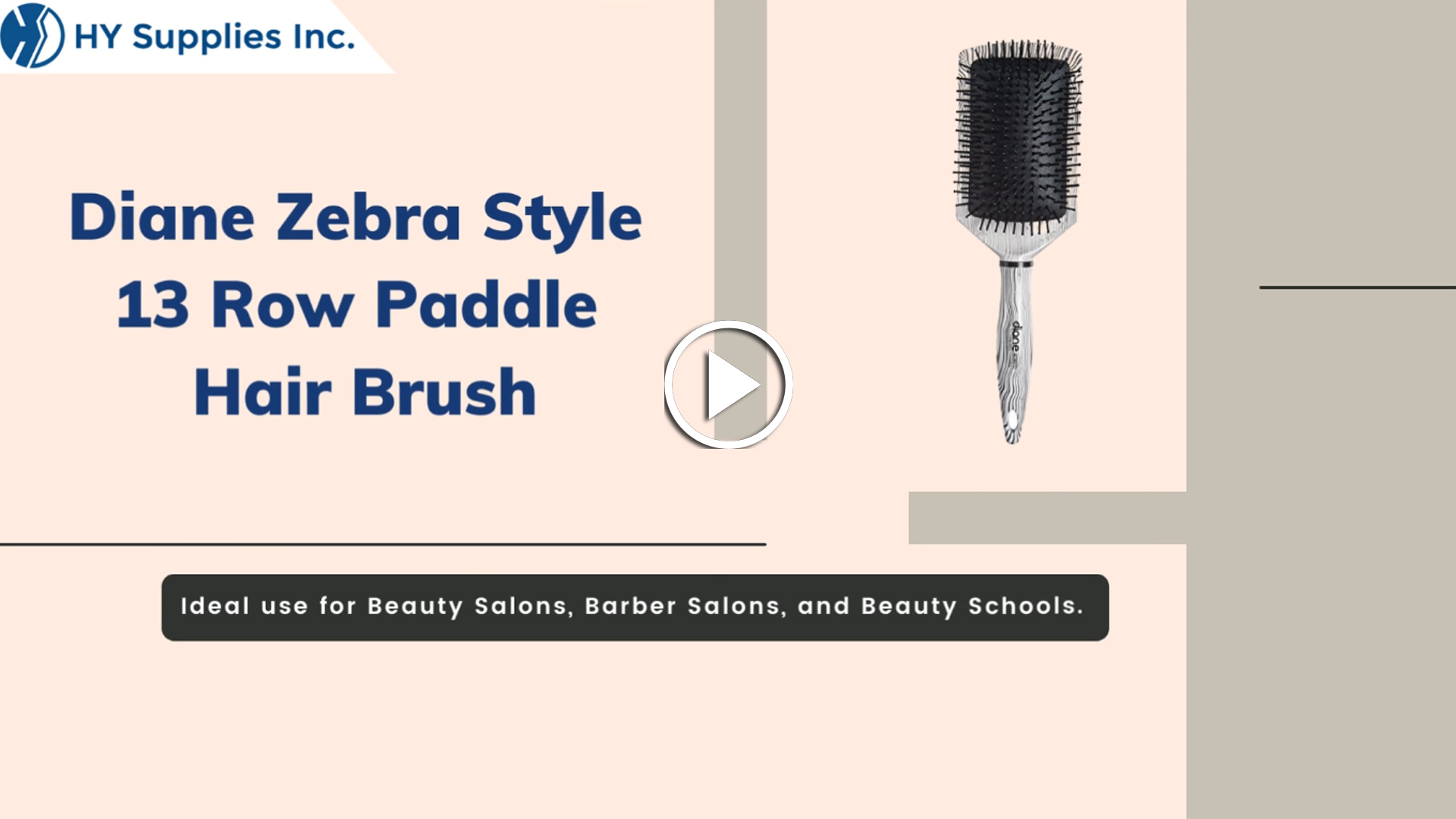 Diane Zebra Style 13 Row Paddle Hair Brush
