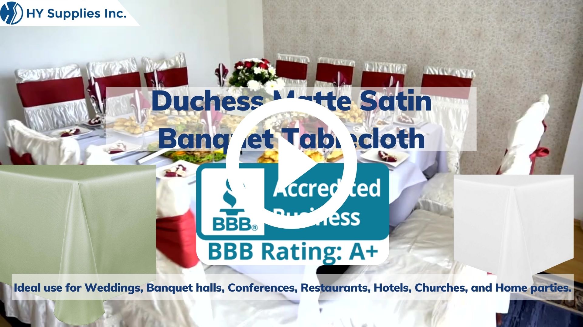 Duchess Matte Satin Banquet Tablecloth