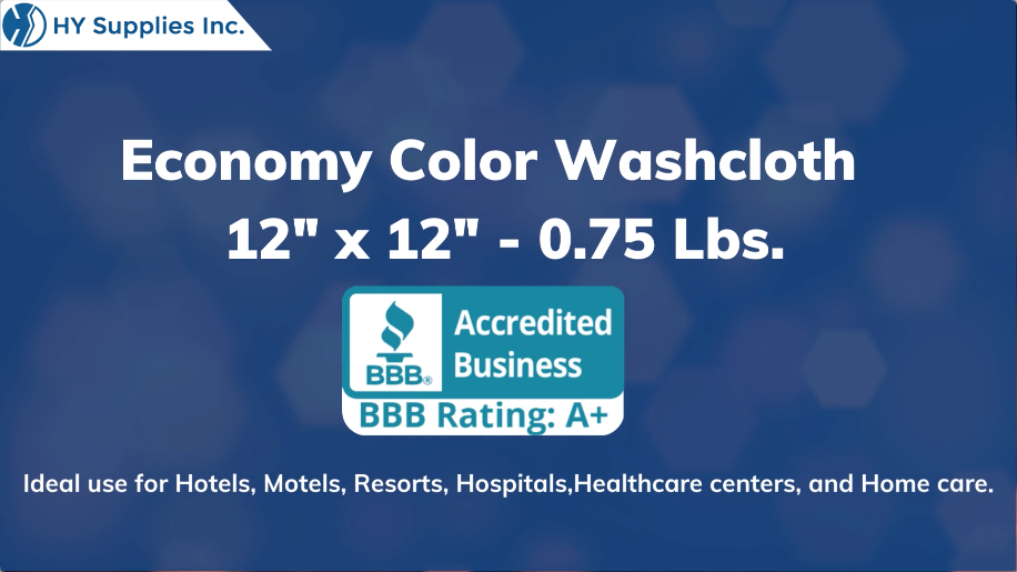 Economy Color Washcloth - 12" x 12" - 0.75 Lbs