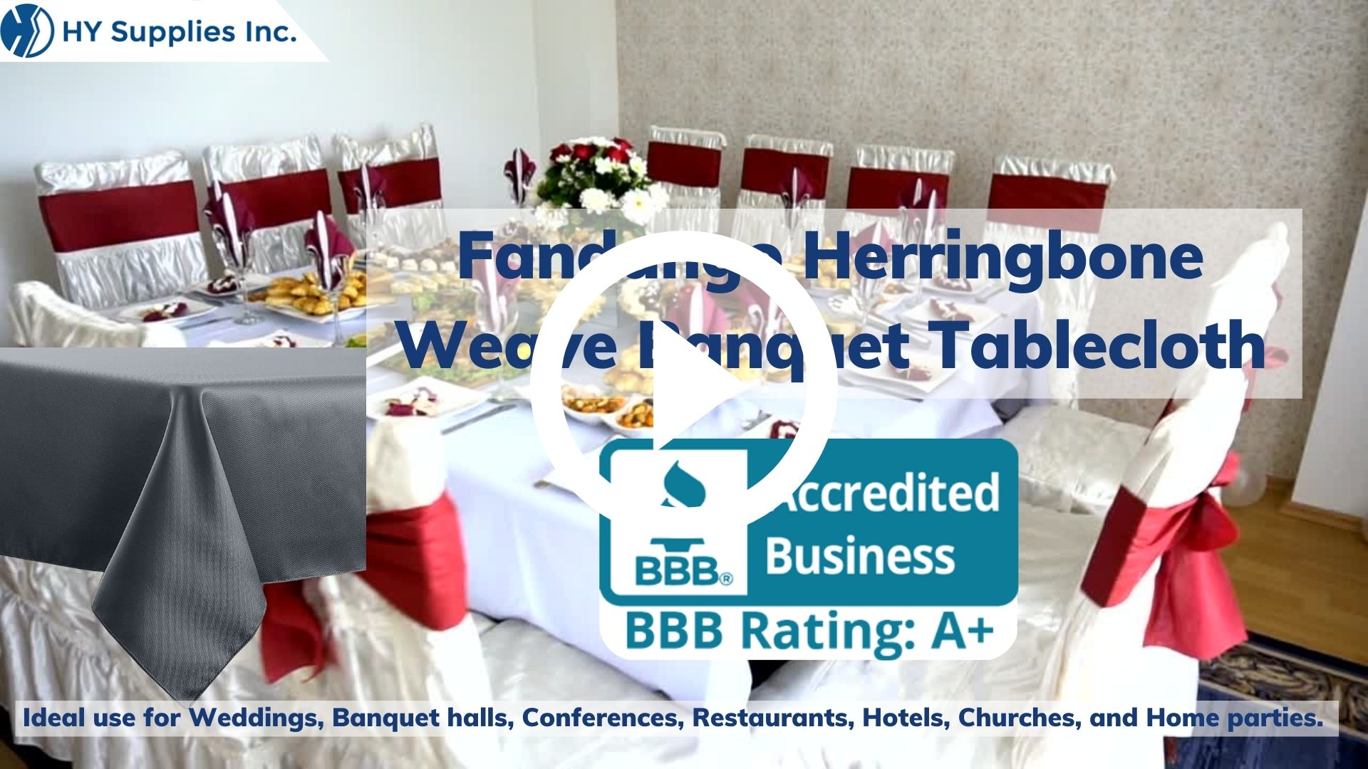 Fandango Herringbone Weave Banquet Tablecloth
