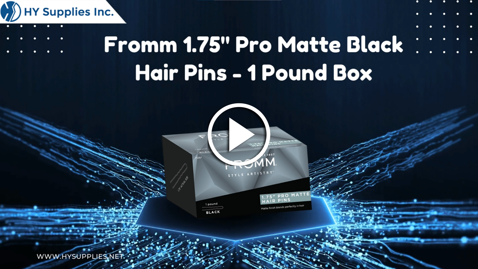 Fromm 1.75" Pro Matte Black Hair Pins - 1 Pound Box