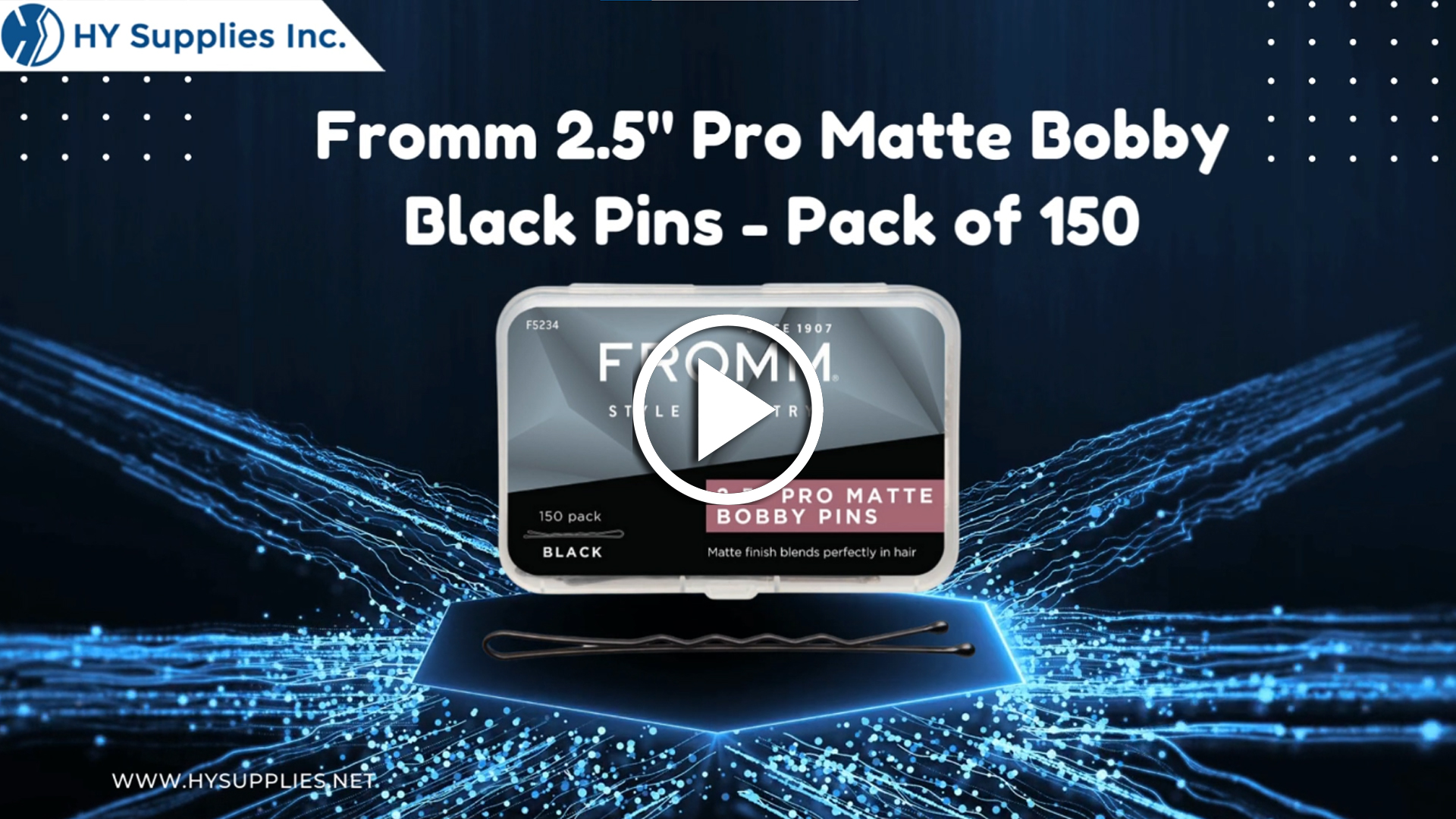 Fromm 2.5" Pro Matte Bobby Black Pins - Pack of 150