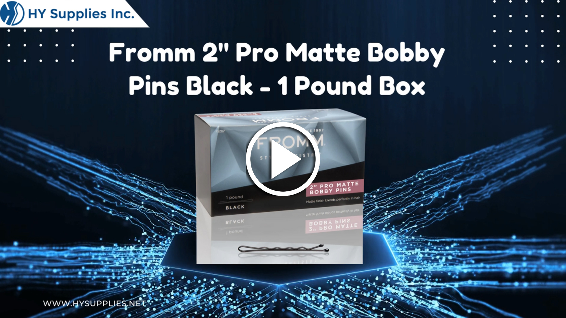 Fromm 2" Pro Matte Bobby Pins Black - 1 Pound Box