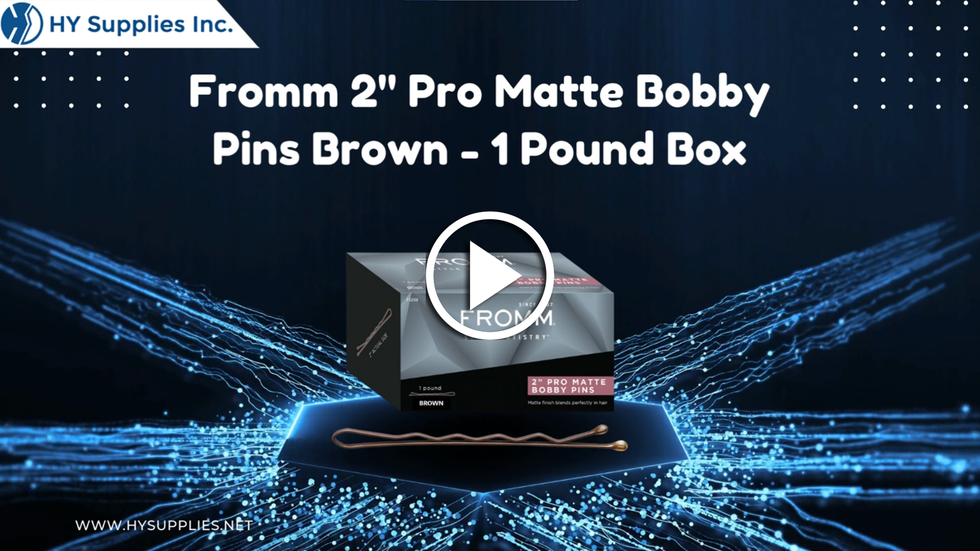 Fromm 2" Pro Matte Bobby Pins Brown - 1 Pound Box