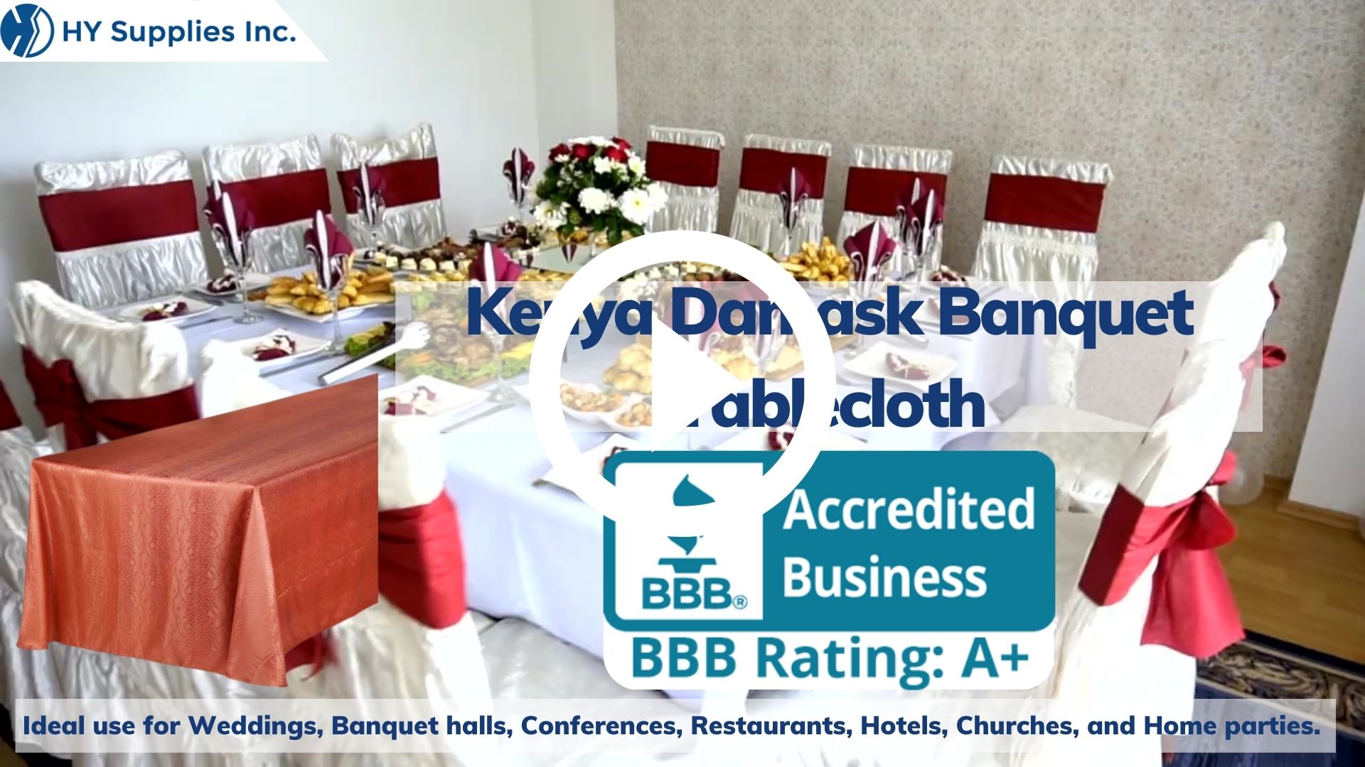 Kenya Damask Banquet Tablecloth