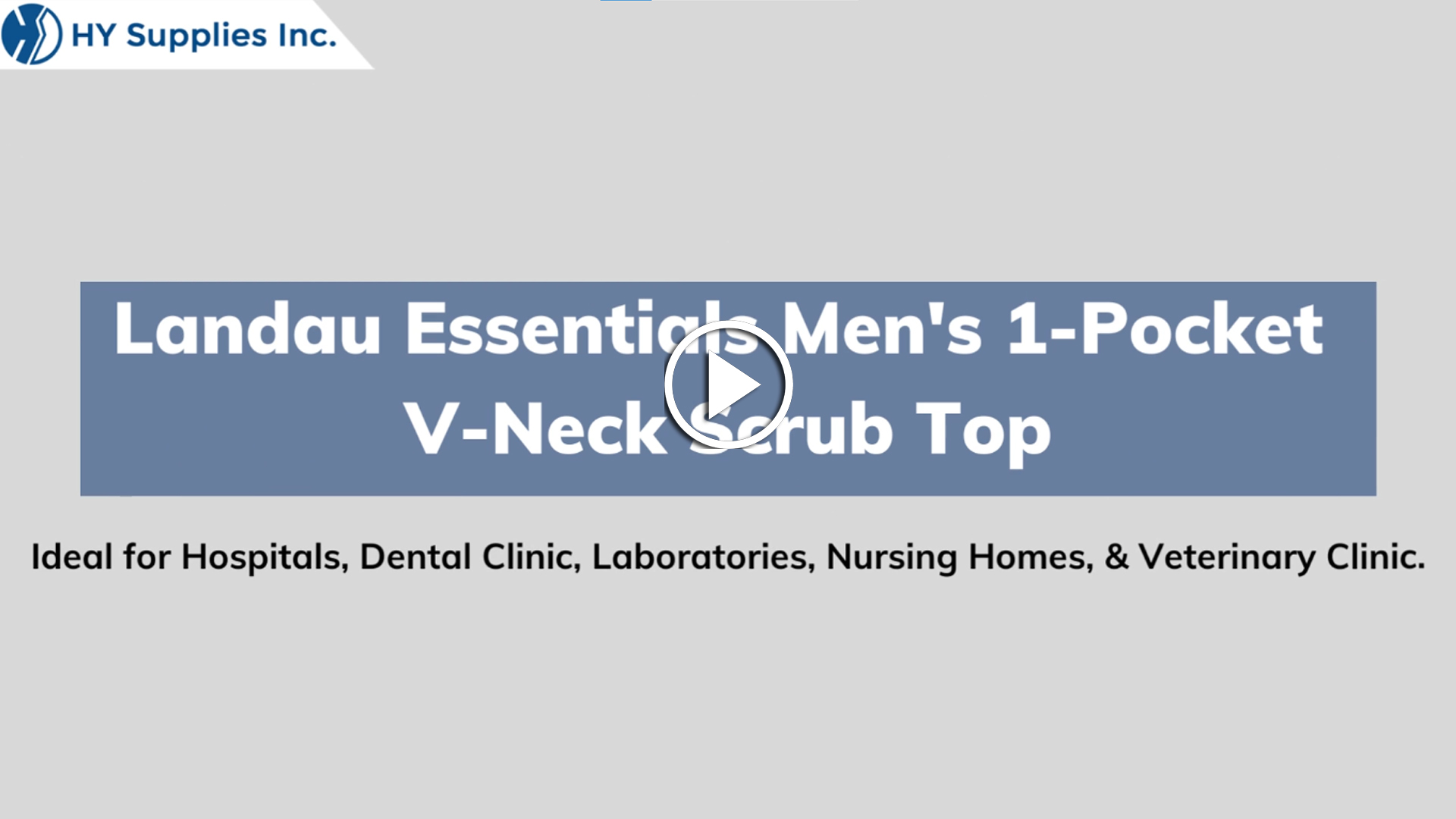 Landau Essentials Mens 1-Pocket V-Neck Scrub Top