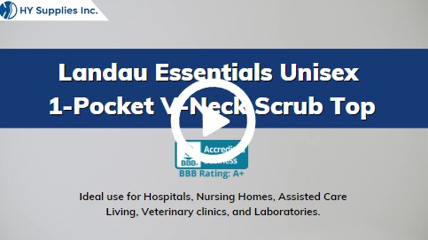 Landau Essentials Unisex 1-Pocket V-Neck Scrub Top