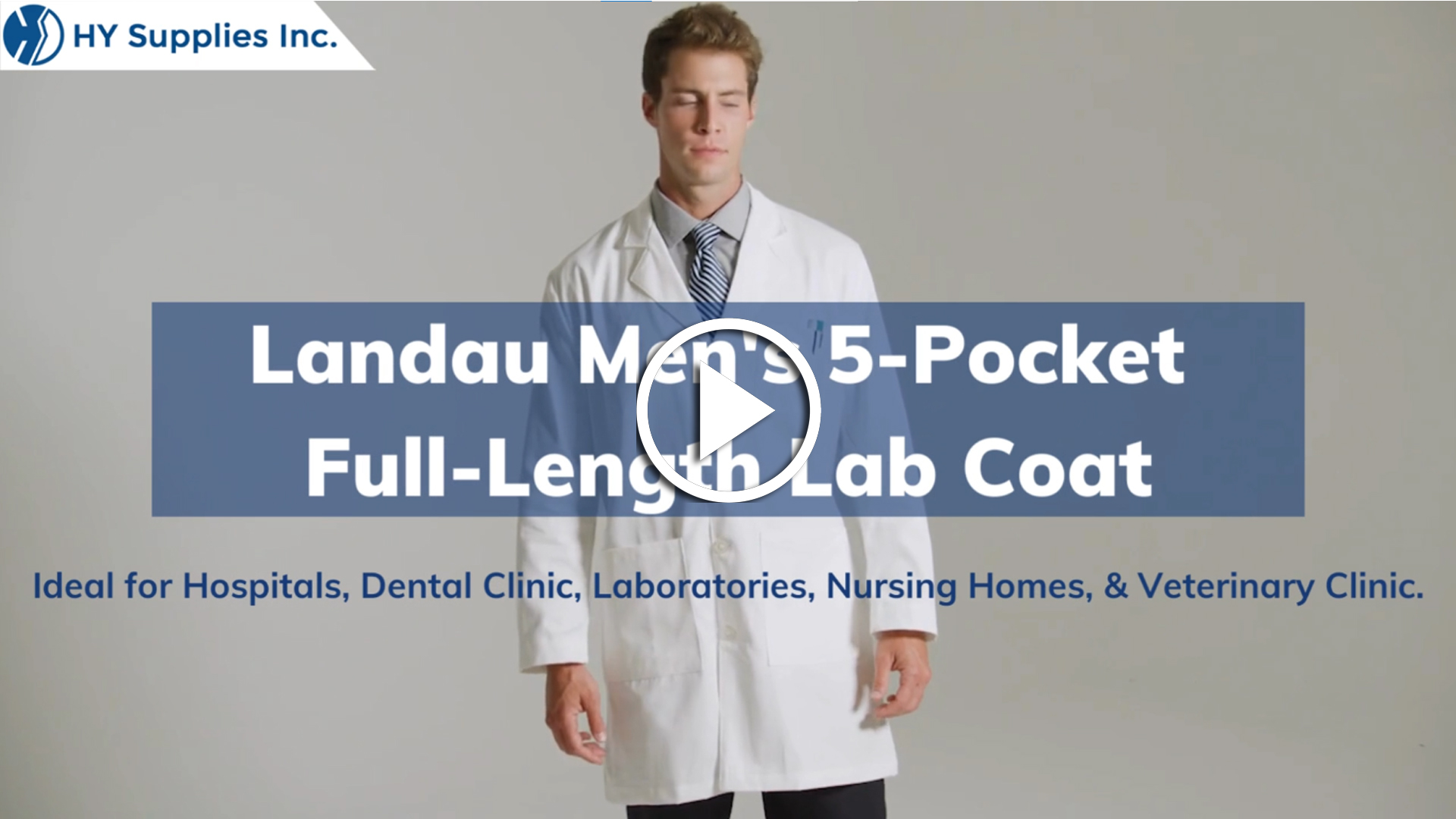Landau Mens 5-Pocket Full-Length Lab Coat