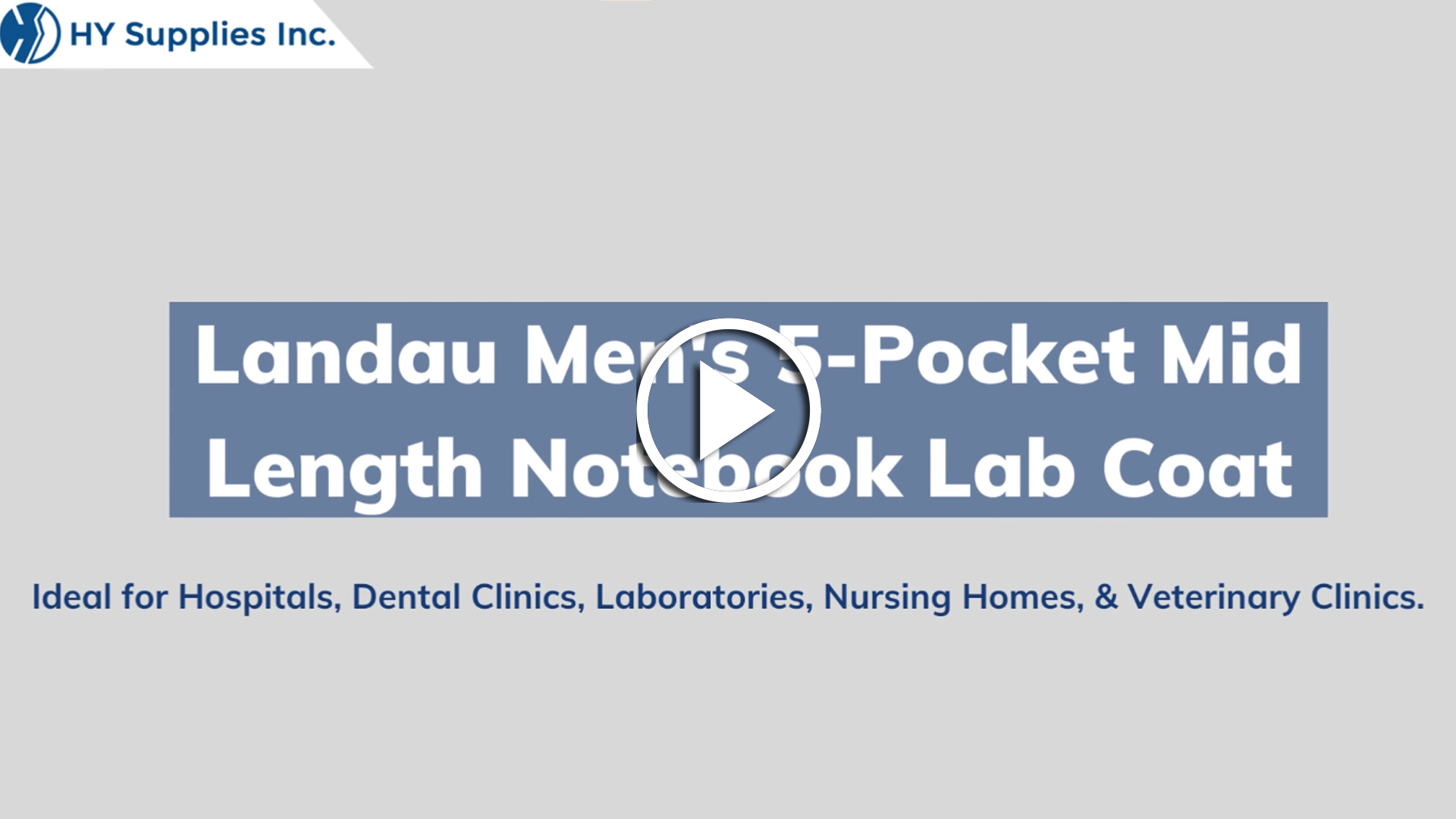 Landau Mens 5-Pocket Mid-Length Notebook Lab Coat