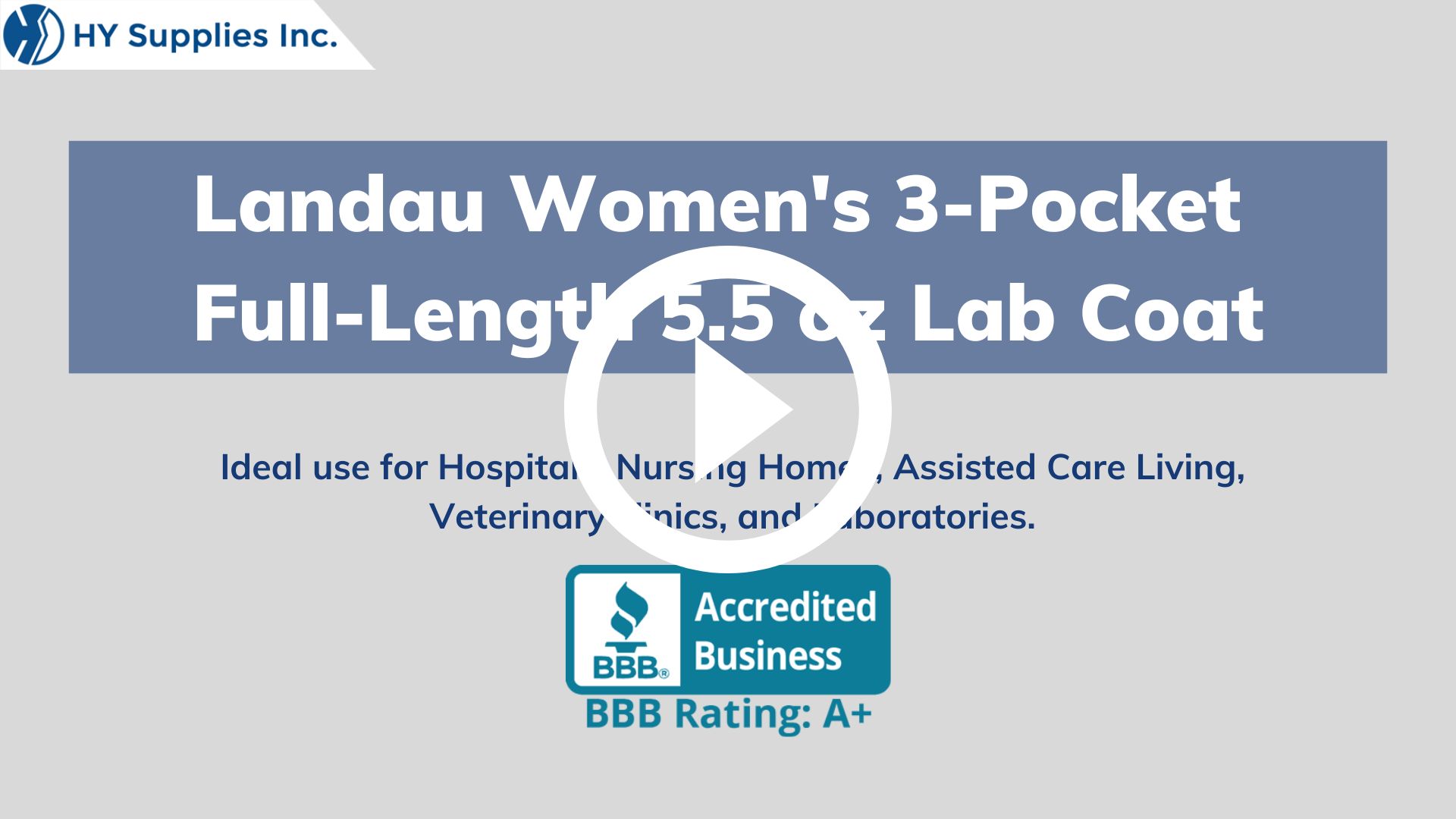 Landau Womens 3-Pocket Full-Length 5.5 oz Lab Coat