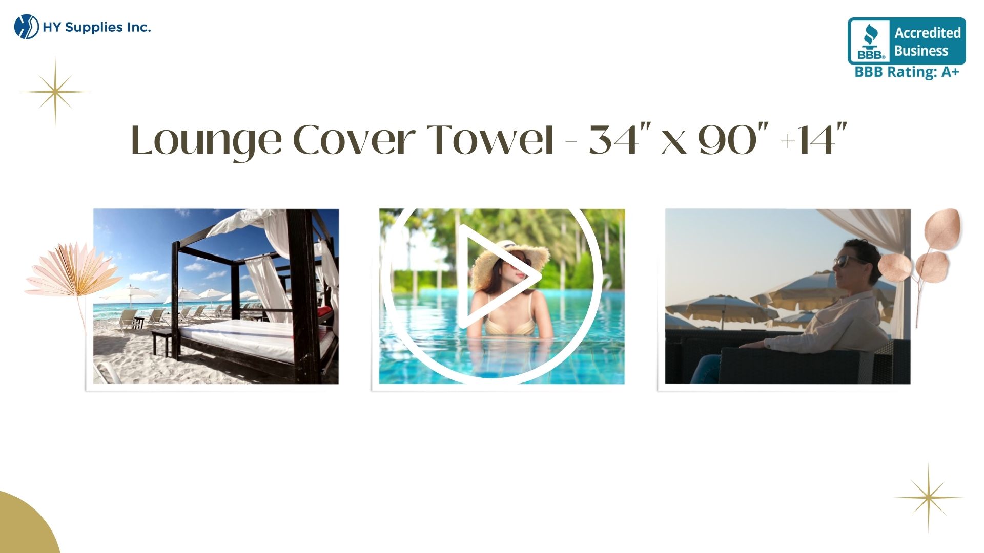 Lounge Cover Towel - 34" x 90" +14"