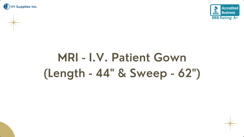 MRI - I.V. Patient Gown (Length - 44" & Sweep - 62")