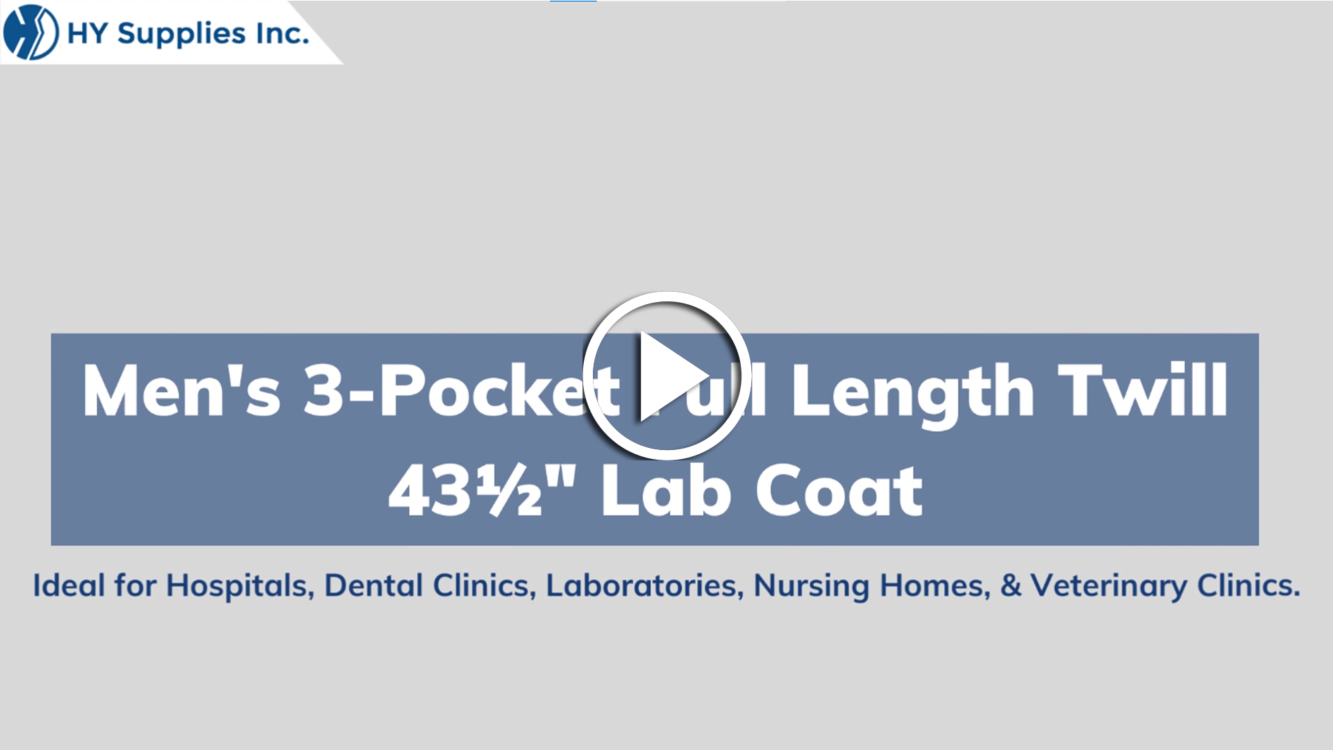 Landau Mens 3-Pocket Full-Length Twill 43½" Lab Coat