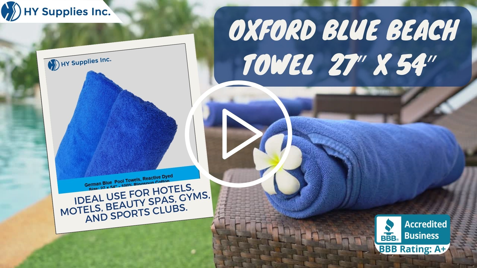 Oxford Blue Beach Towel – 27? x 54?