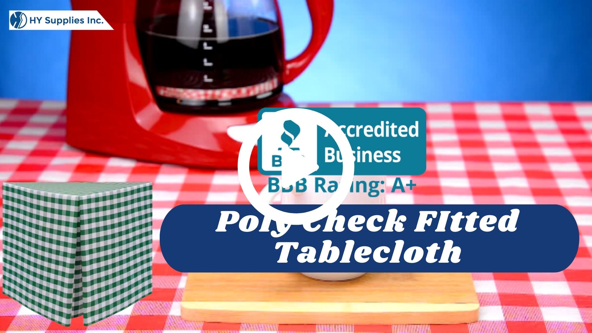 Poly Check Fitted Tablecloth