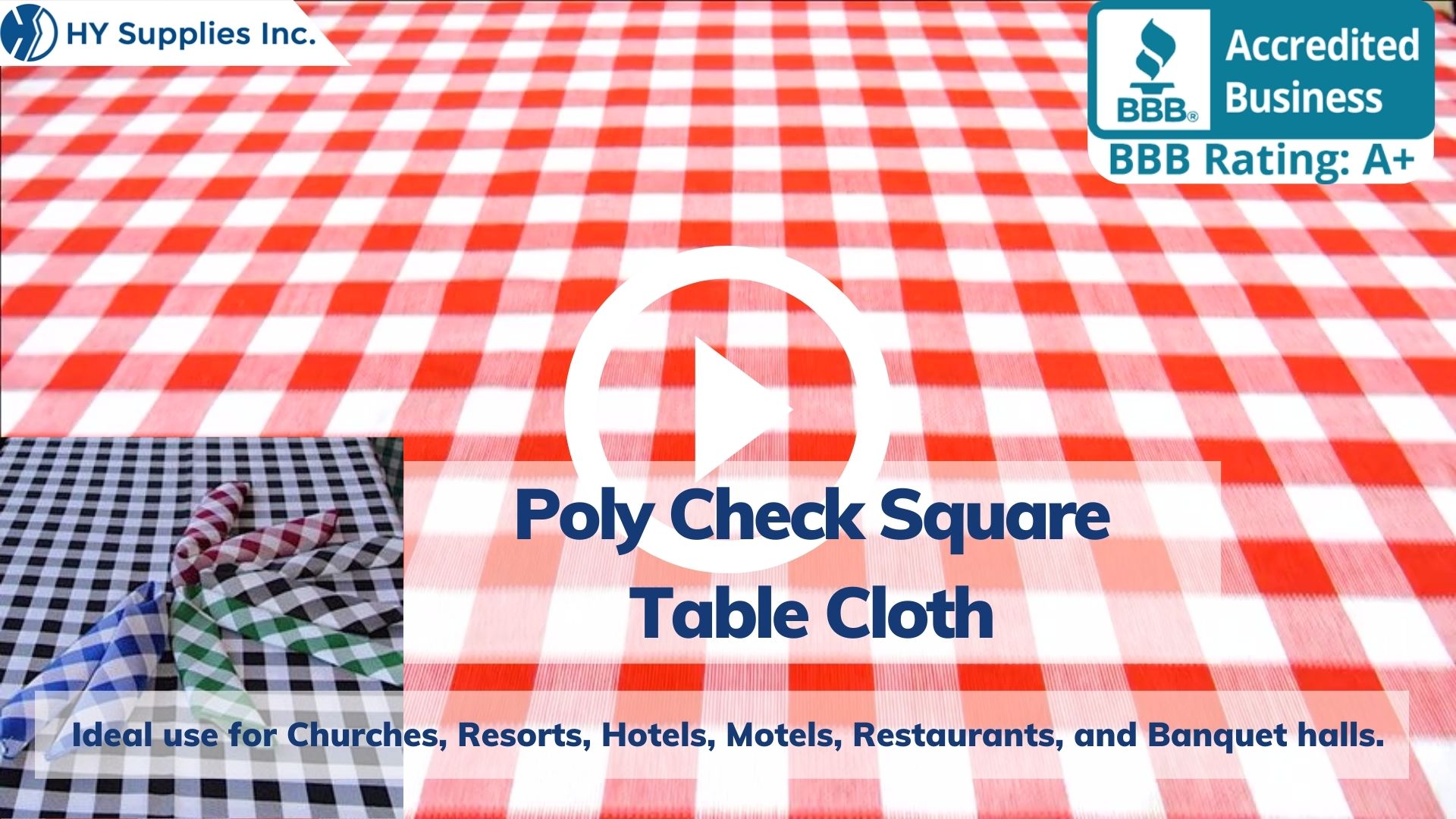 Poly Check Square Table Cloth