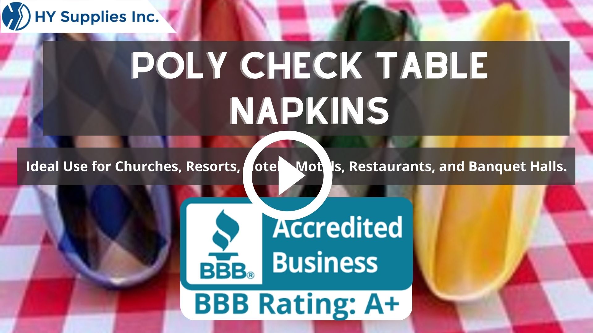 Poly Check Table Napkins