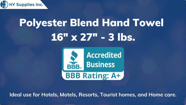 Polyester Blend Hand Towel - 16"" x 27"" - 3 lbs.