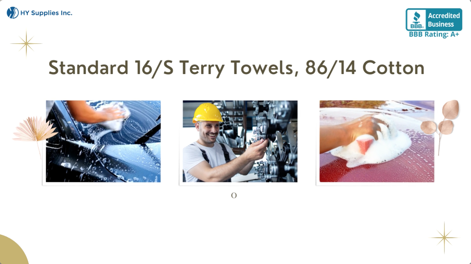 Standard 16/S Terry Towels, 86/14 Cotton