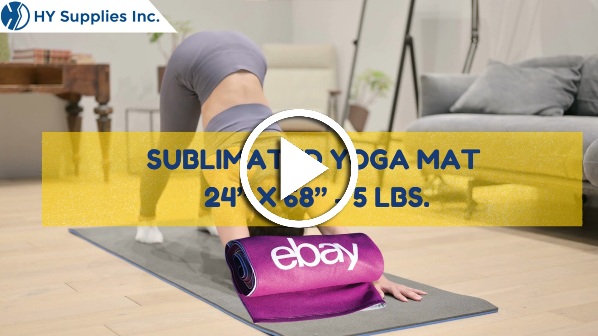 Sublimated Yoga Mat Towel - 24” x 68” - 10 lbs.