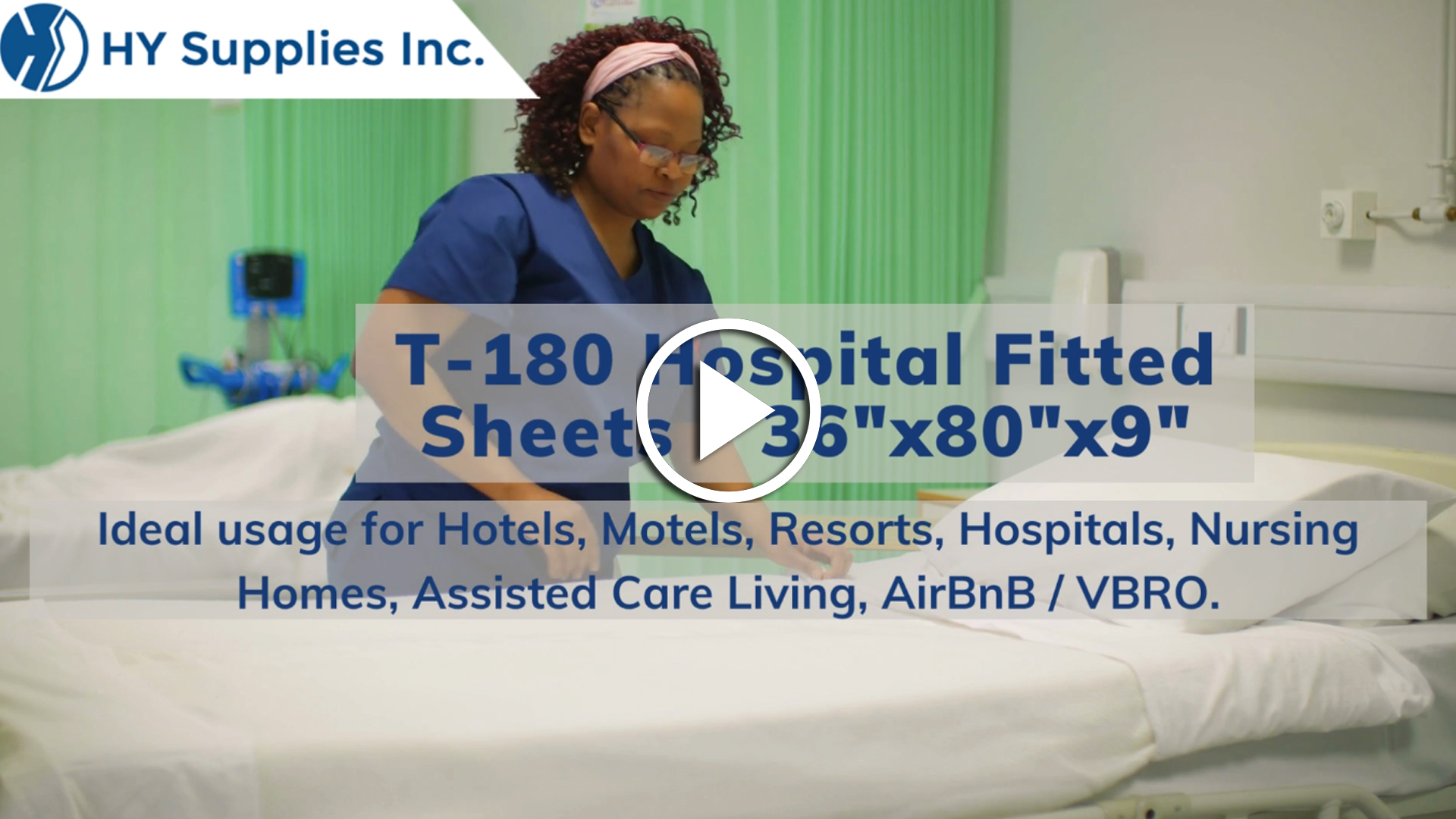 T-180 Hospital Fitted Sheets - 36"x80"x9"