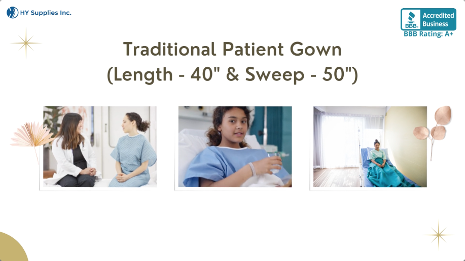 Traditional Patient Gown (Length - 40" & Sweep - 50")