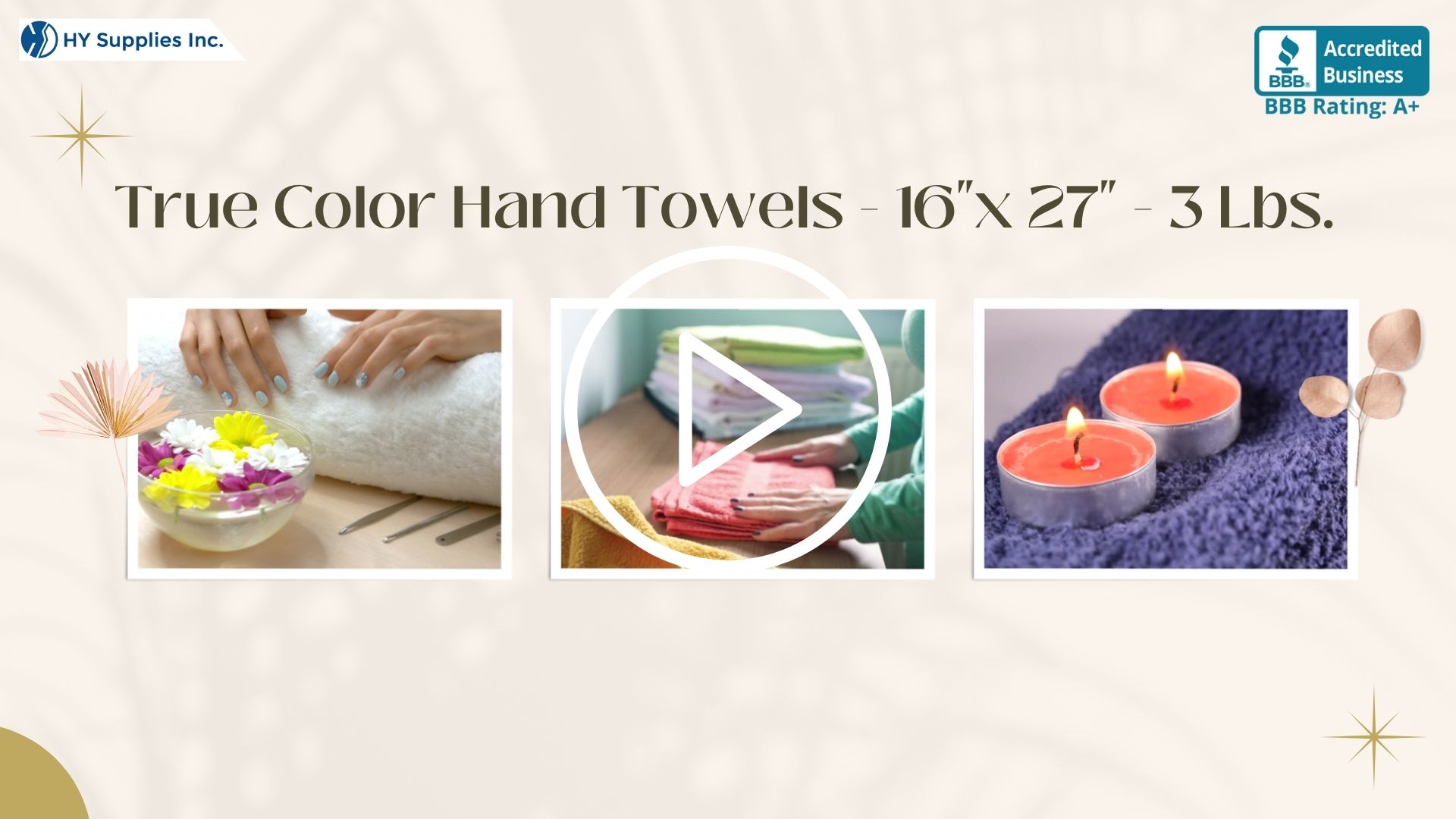 True Color Hand Towels - 16""x 27"" - 3 Lbs.