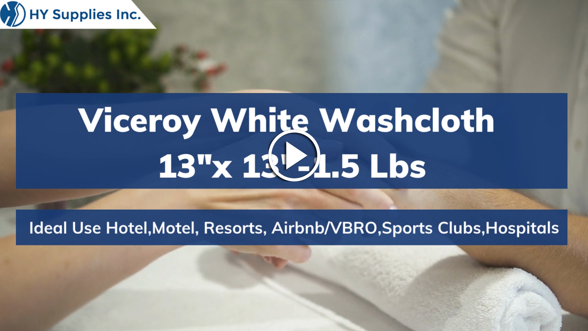 Viceroy White Washcloth -13"x 13"-1.5 Lbs