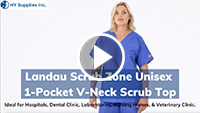 Landau Scrub Zone Unisex 1-Pocket V-Neck Scrub 	