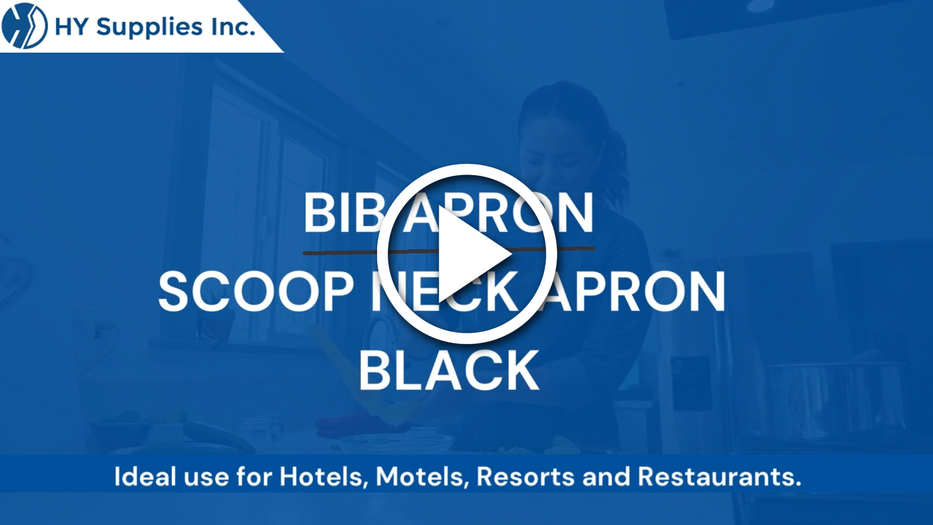 Bib Apron - Scoop Neck Apron - Black 
