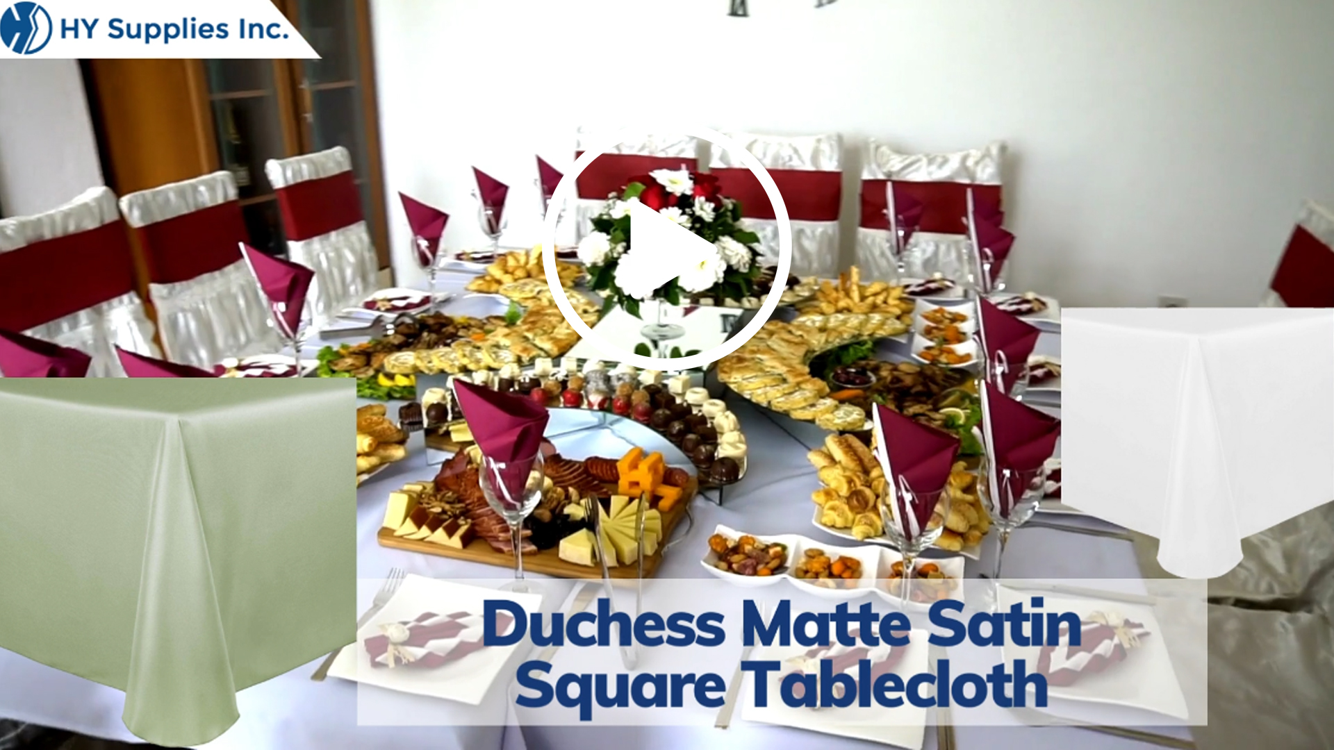 Duchess Matte Satin Square Tablecloth