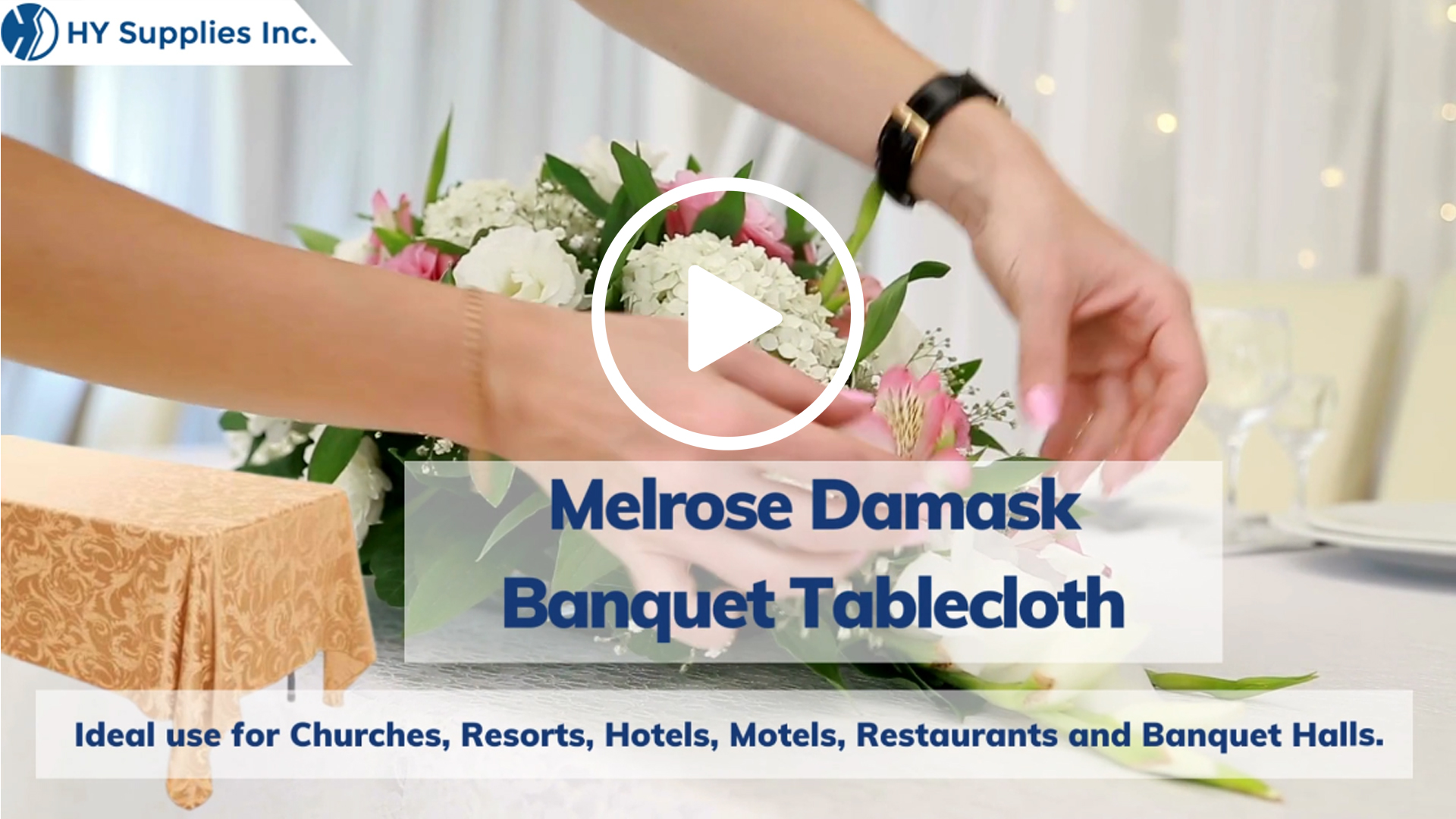 Melrose Damask Banquet Tablecloth