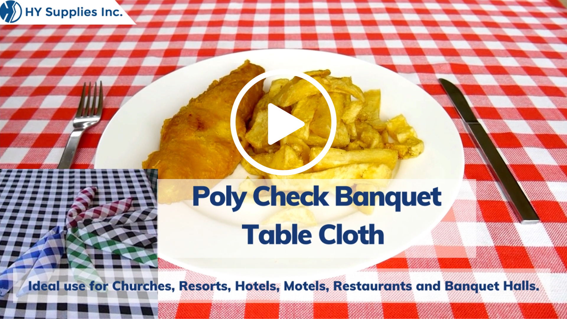 Poly Check Banquet Table Cloth