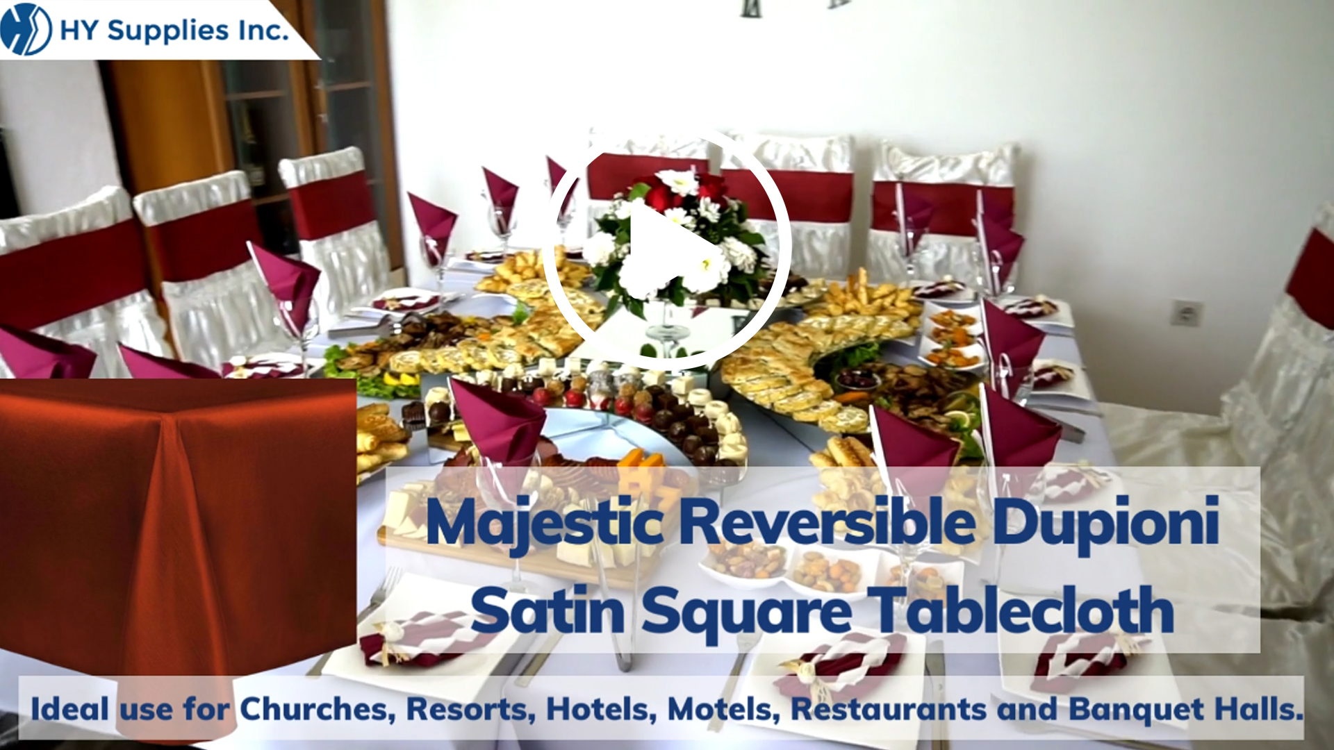 Majestic Reversible Dupioni-Satin Square Tablecloth
