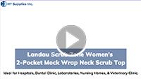 Landau Scrub Zone Women's 2-Pocket Mock Wrap Neck Scrub Top	