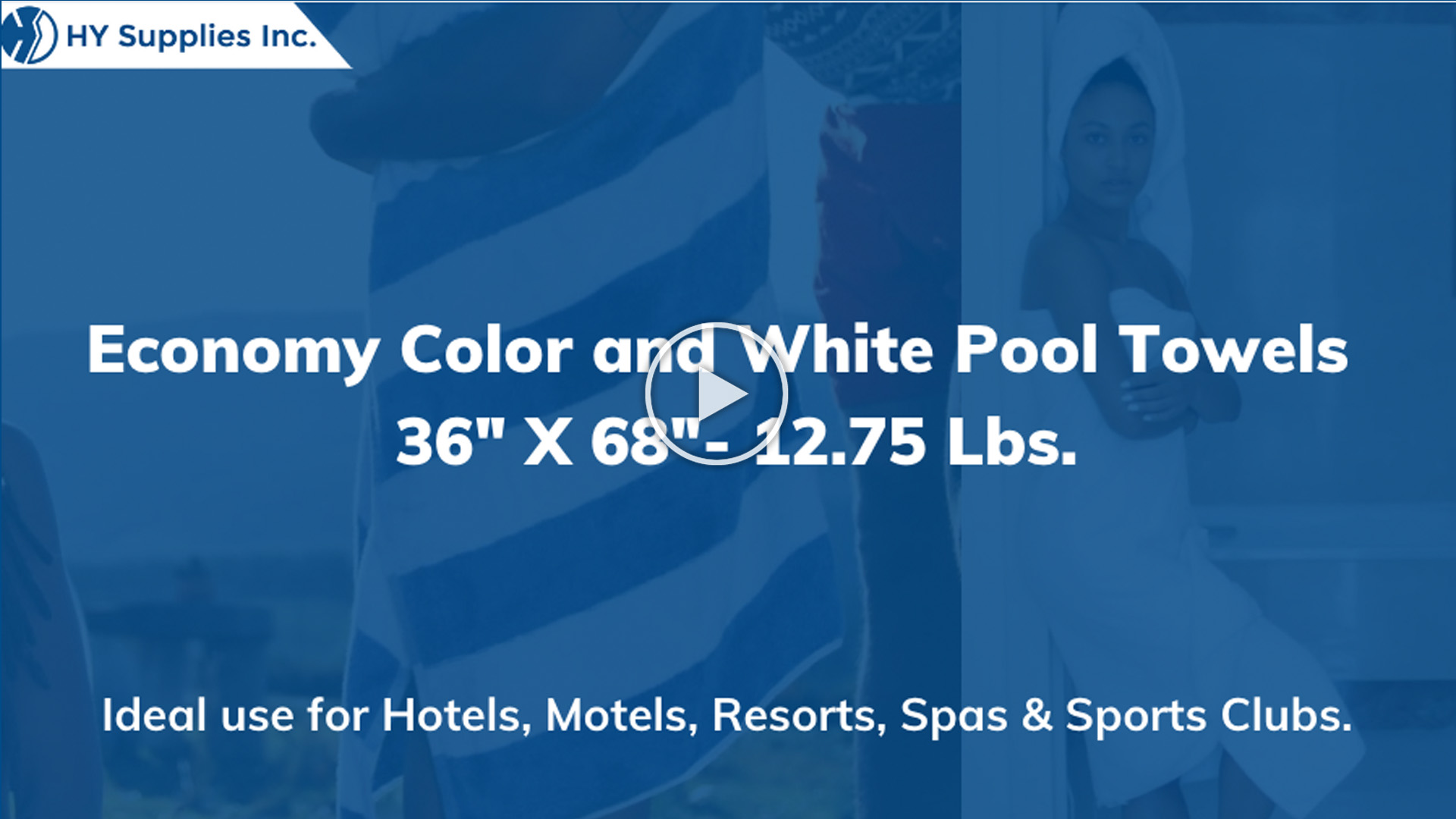 Economy Color and White Pool Towels