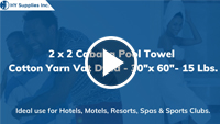 2 x 2 Cabana Pool Towel Cotton Yarn Vat Dyed - 30"x 60"- 15 Lbs