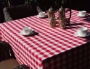 100% Poly Check Square Tablecloth