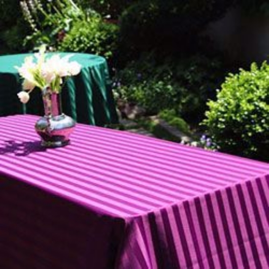 Seamless 100% Poly Stripe Banquet Tablecloth