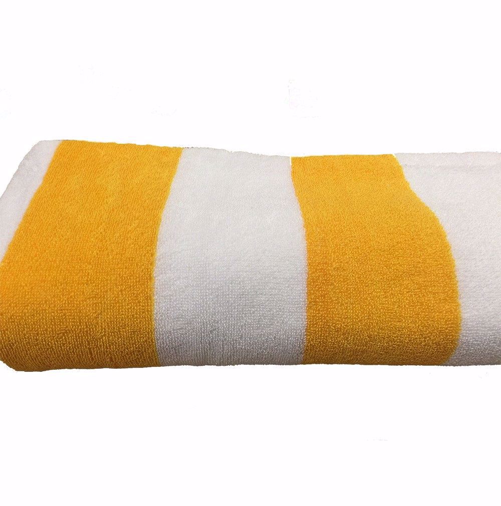 Blue White Striped Beach Towels Wholesale, 4” x 4” Cabana Pool Towels