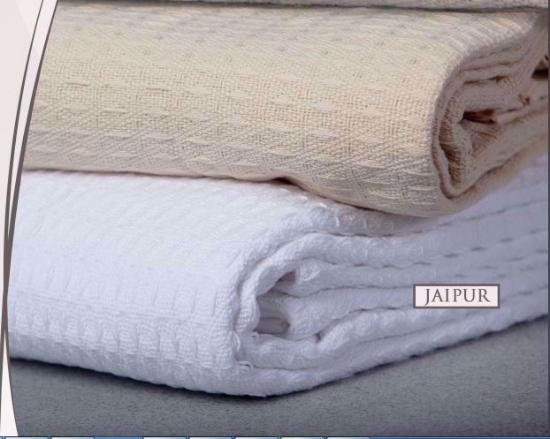 White Jaipur Big Honeycomb Blankets for Hotels