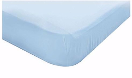 Blue Hem, Knitted Fitted Sheets - 55/45 C/P 36"X 84"X 15"